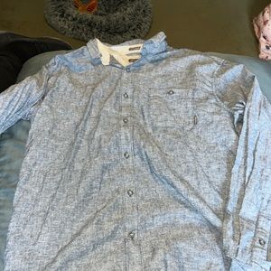 blueish grayish eddie bauer button down